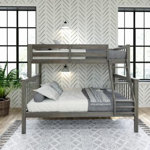Twin over Full Youth Bunk Bed in Gray